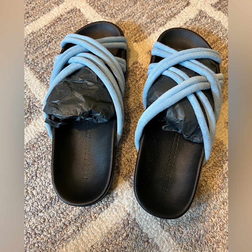 Freda Salvador Laura Sandal in Sky Blue Suede Combo - Picture 2 of 5